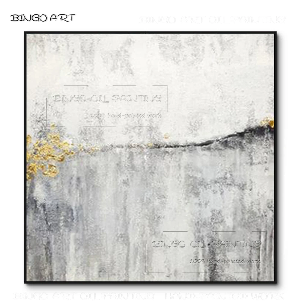 

Pure Hand-painted High Quality Abstract Grey Oil Painting on Canvas Pop Fine Art Abstract Grey Acrylic Painting for Living Room