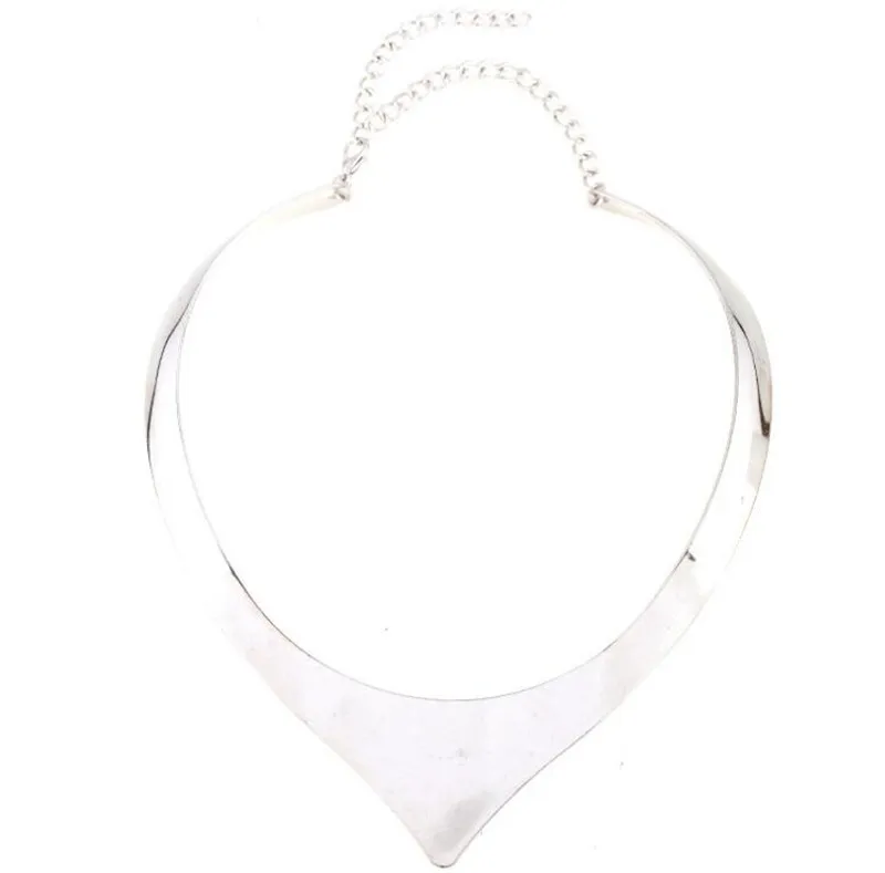 Мода Панк Серебро/Золото Металл Воротник Преувеличены Choker Ожерелье для Женщин