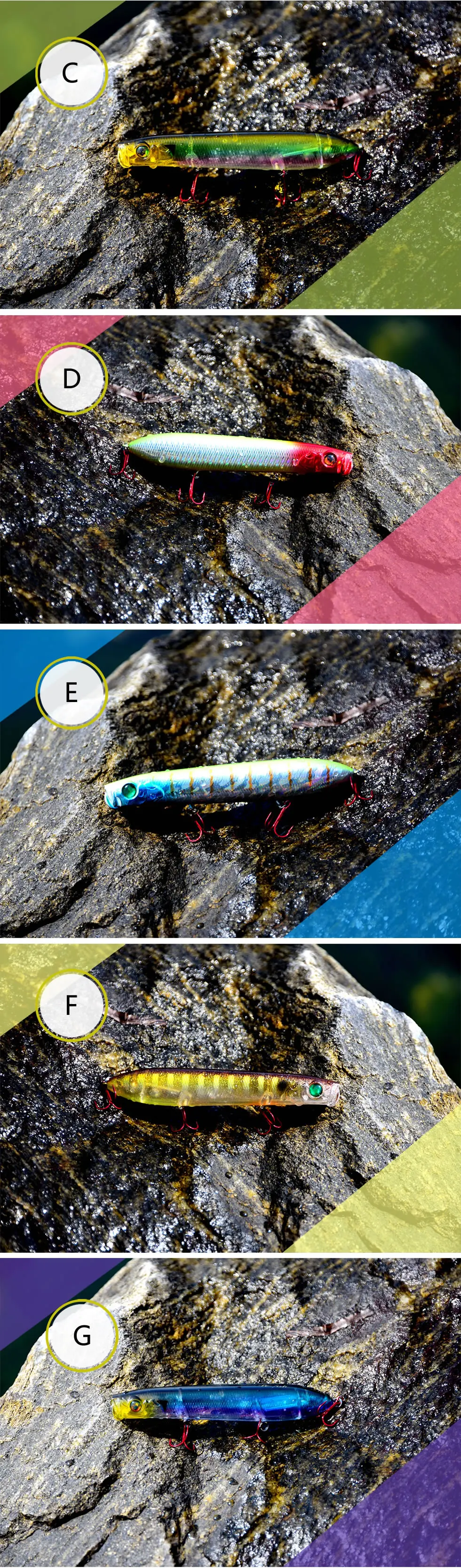 Le-Fish, 7 шт., 130 мм, 24 г, Поппер для воды, искусственный Поппер, Pesca, профессиональный плавающий карандаш, поверхность с зигзагом