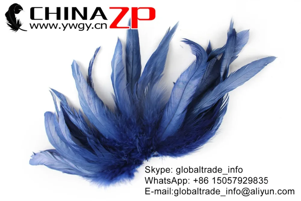 CHINAZP завод Размер "-8"(15-20 см) 200 шт./лот выбранный Прайм качество окрашенный темно-синий с цыплёнком Coque перья