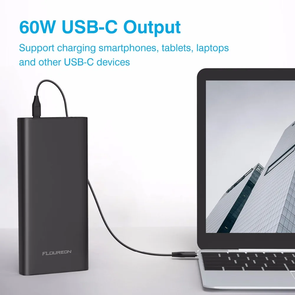 Flouren power Bank 26800 мАч usb type C PD быстрое зарядное устройство для iPhone XS Max XR 8 samsung S9 HUAWEI mate 20 ноутбуков