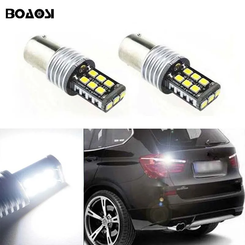 BOAOSI 2x1156 светодиодный BA15S P21W 15SMD 2835 чипы стоп сигналы задний фонарь LED DRL автомобиля