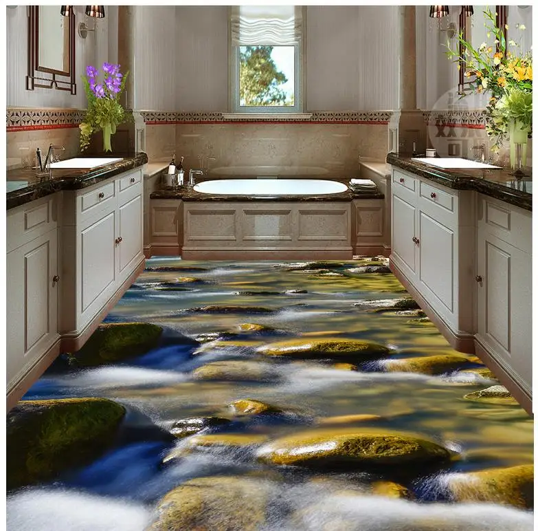 3D напольные Нескользящие водонепроницаемые самоклеящиеся обои из ПВХ панели