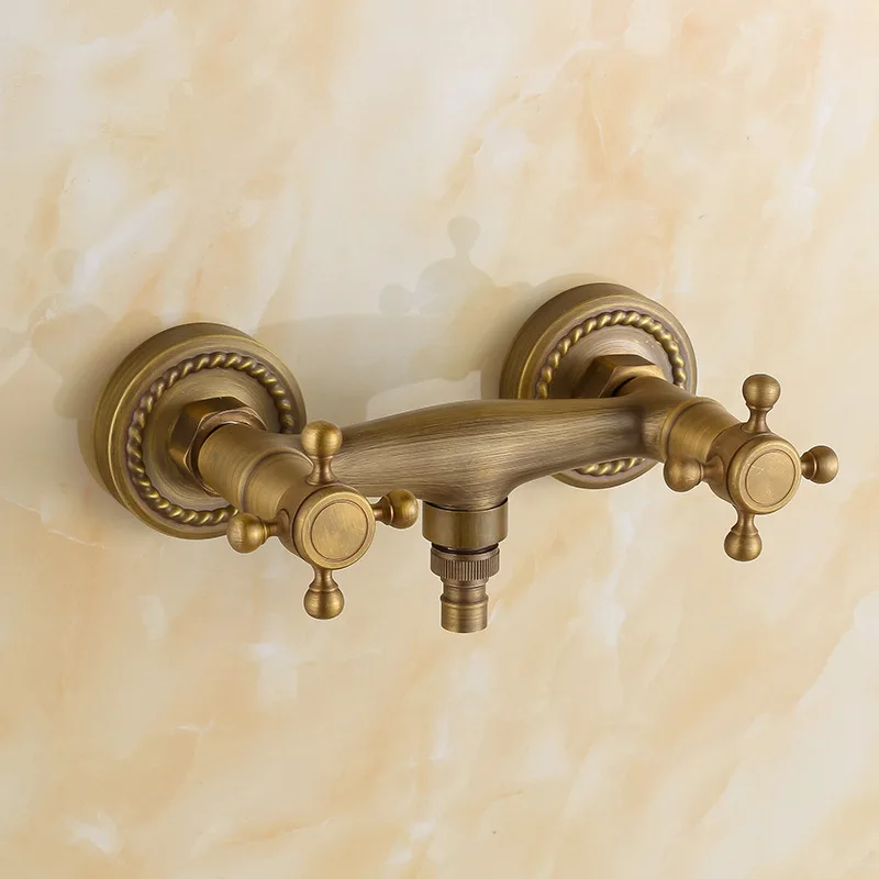 

Free shipping Antique bronze copper bathtub faucet double handle control washmachine faucet bibcocks