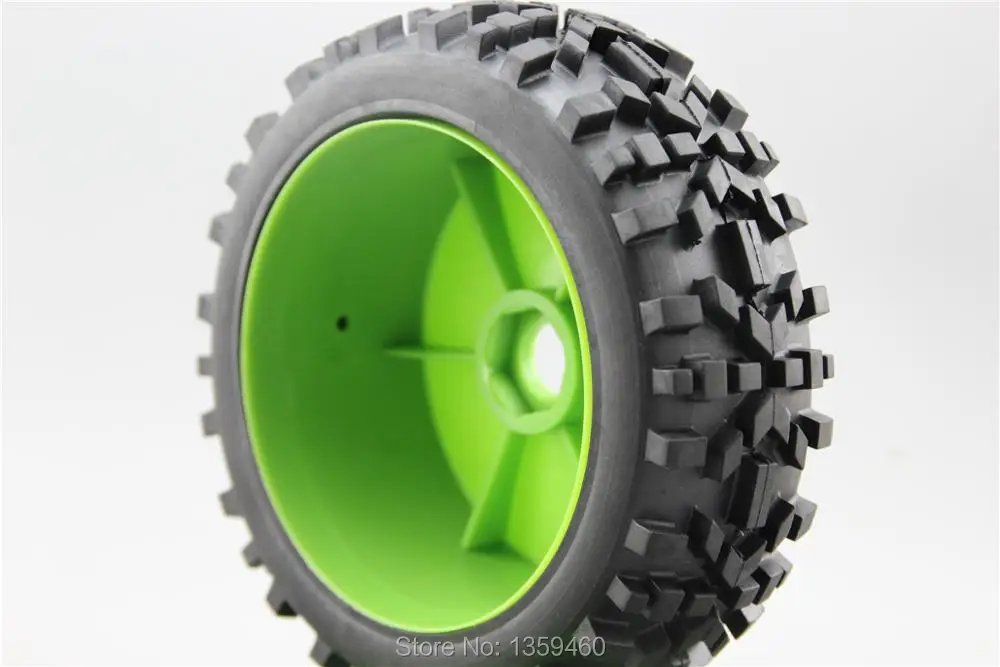 4pcs 1/8 Buggy Off Road Tire Tyre wilderness Dish Dark Green Rim Fit For 1:8 Car 22049+26019 | Игрушки и хобби