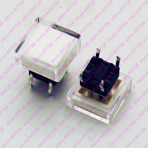 10 шт. 6*6*7,3 мм(H = 9,8 мм с 2 колпачками) 4PIN DIP& SMD Мгновенный Такт Кнопка Верхняя квадратная головка тактические ключи переключатель мини кнопка - Цвет: Switch Add White2Cap