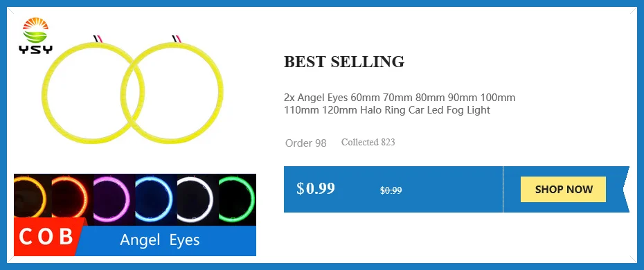 2 шт.(1 пара) 100 мм белый автомобильный светильник Angel Eye COB круглый кольцевой головной светильник 100 мм 12 В