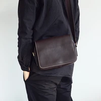 lansapce leisure mens leather shoulder bag handmade leather messenger bag