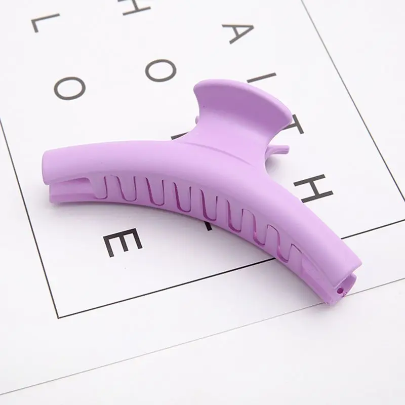 light purple 1 шт. корейская мода твердые большие Когти для волос элегантные матовые Акриловые зажимы для волос девушки аксессуары для волос для женщин - Цвет: light purple
