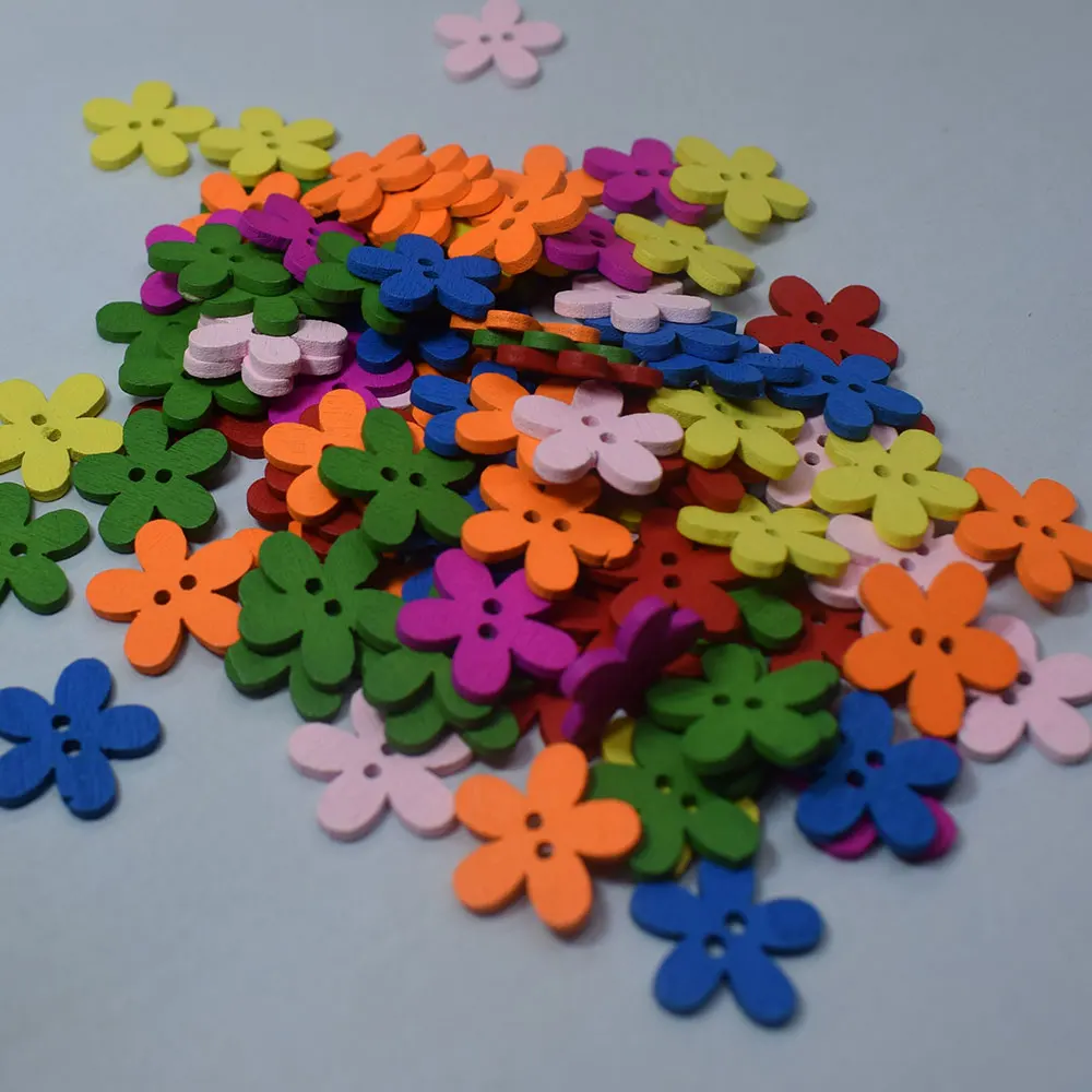 Новинка Лидер продаж 100 шт. декоративные пуговицы в форме смешанных цветов для