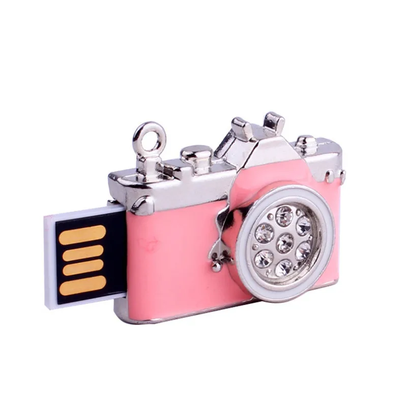 Pink SHANDIAN кристаллическая камера форма usb флэш-накопитель 64 ГБ флеш-накопитель 32 ГБ 16 ГБ 4 ГБ u диск Флешка u диск флэш-накопитель - Цвет: Pink