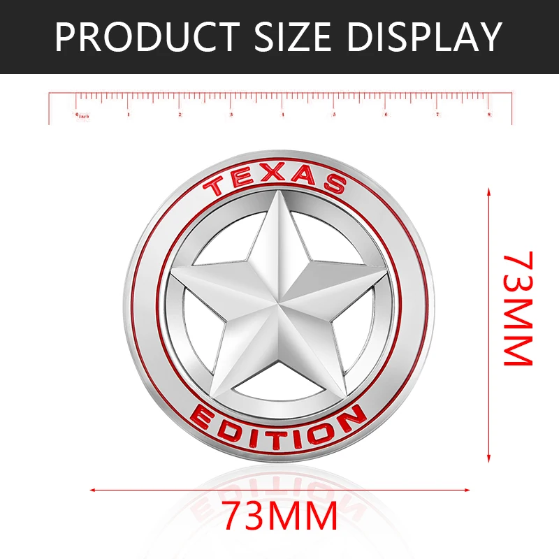 Metal TEXAS EDITION Shield Pentagram 3D Emblem Badge Car Fender Side Tail Body Sticker for JEEP Wrangler Liberty Grand Cherokee |