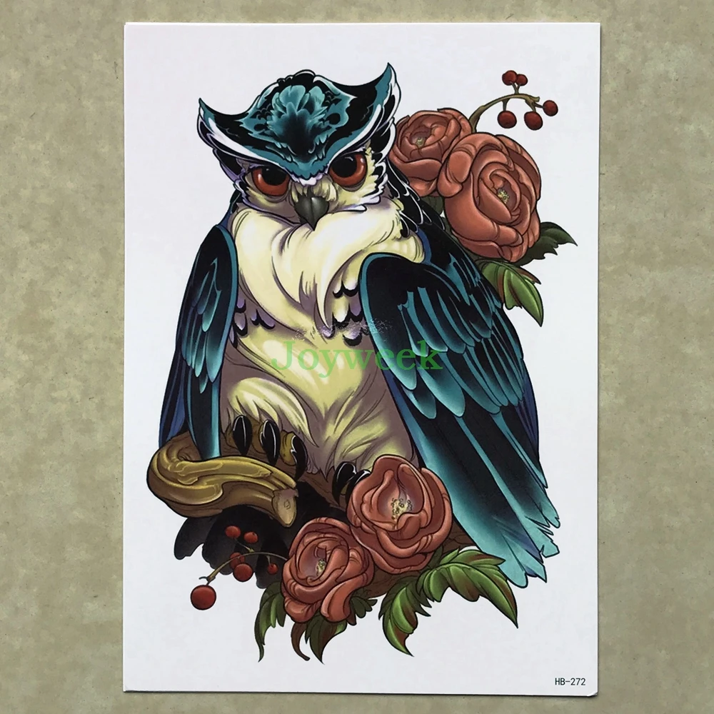 

Waterproof Temporary Tattoo Sticker large owl tatto stickers flash tatoo fake tattoos for women men