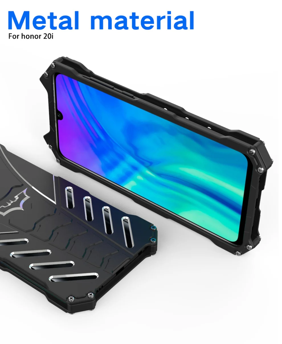 Роскошный Алюминиевый металлический чехол с Бэтменом для Honor 20i, тонкий жесткий противоударный чехол-накладка для huawei Honor 20 Lite 20i 10i чехол