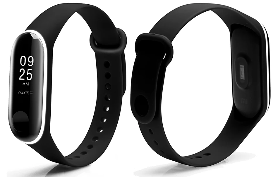 BOORUI двойной цвет mi band 3 ремешок умные аксессуары для xiaomi mi 3 силиконовый ремешок на запястье Замена для xiaomi mi3 smartband