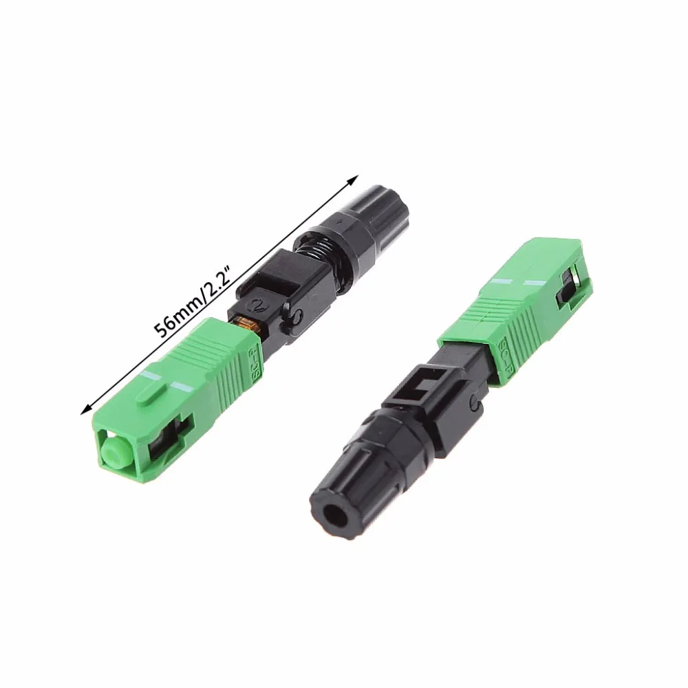 

100 Pcs SC/APC Optical Fast Connector Ear Adapter Fiber Embedded Quick Assembly Flange Plastic Connectors
