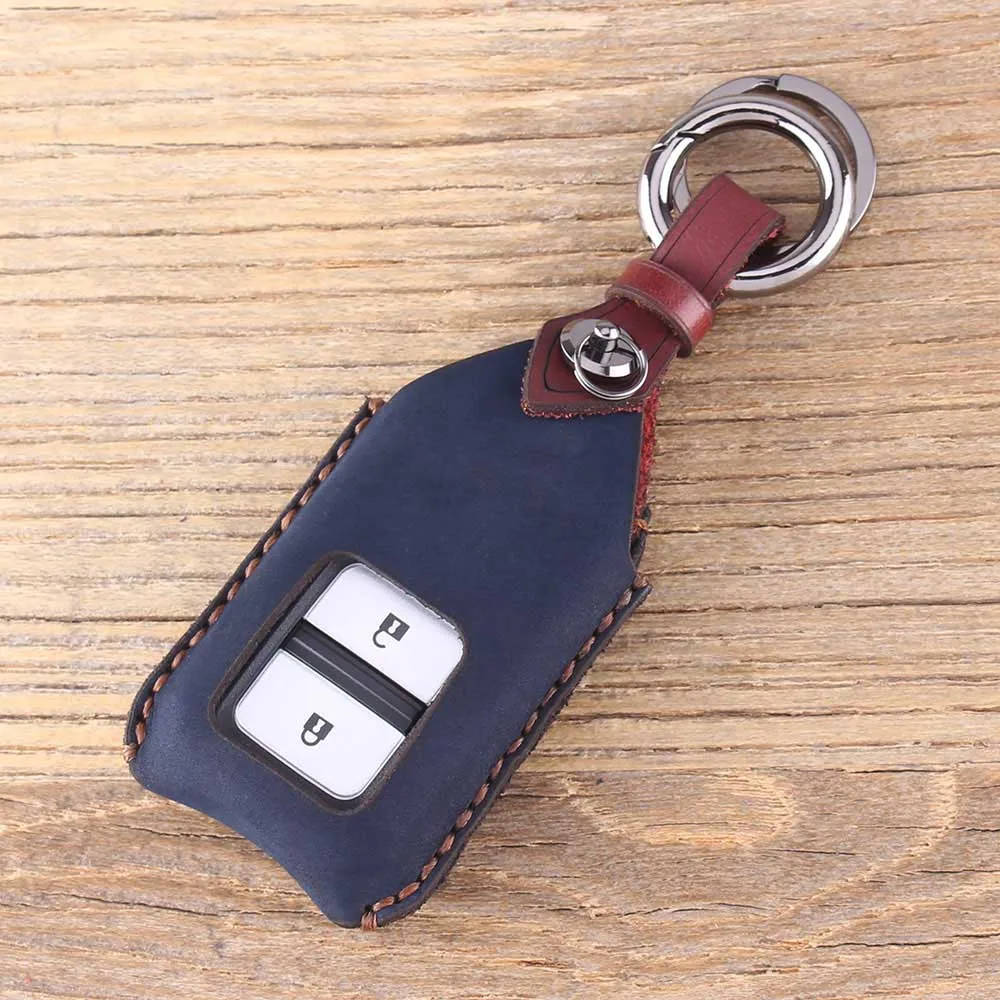 KEYYOU из натуральной кожи 2 кнопки дистанционного ключа автомобиля чехол для Honda hr-v таможенный приходной ордер XR-V CRIDER Accord Spirior пилотный гражданский оболочки крышки - Название цвета: Color 3