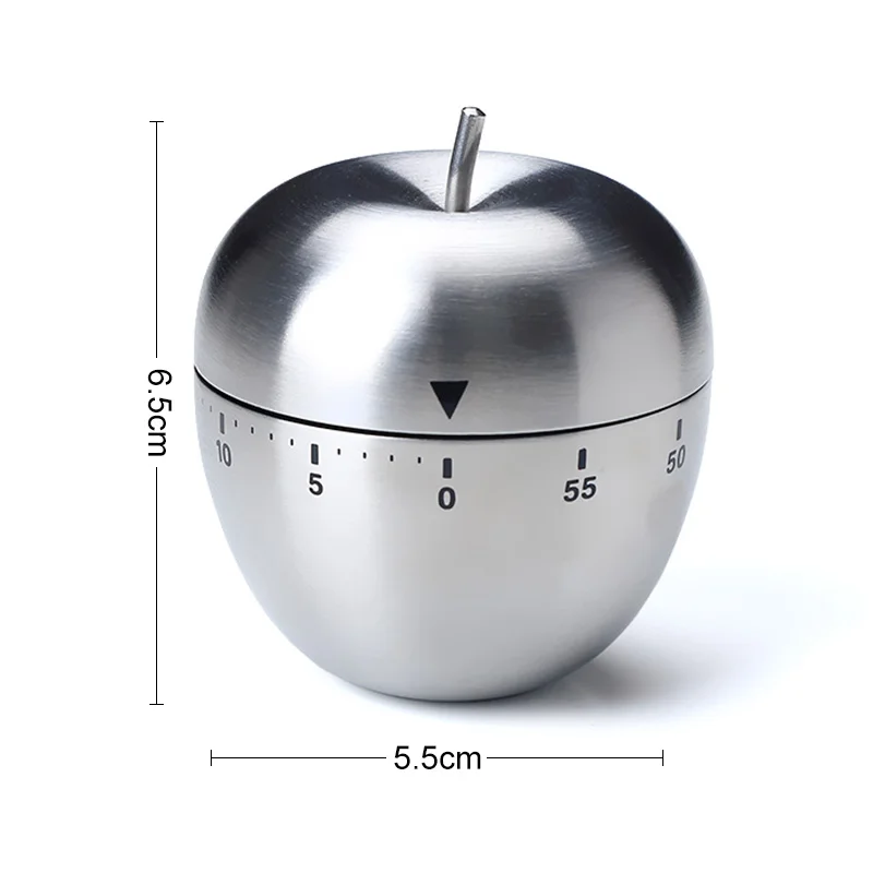 Серый Кухонные Таймеры из нержавеющей стали, секундомер Apple, механический таймер обратного отсчета, инструменты для приготовления пищи, таймер 60 минут, кольцо, таймер, BXGJSQ-PG - Цвет: Серый