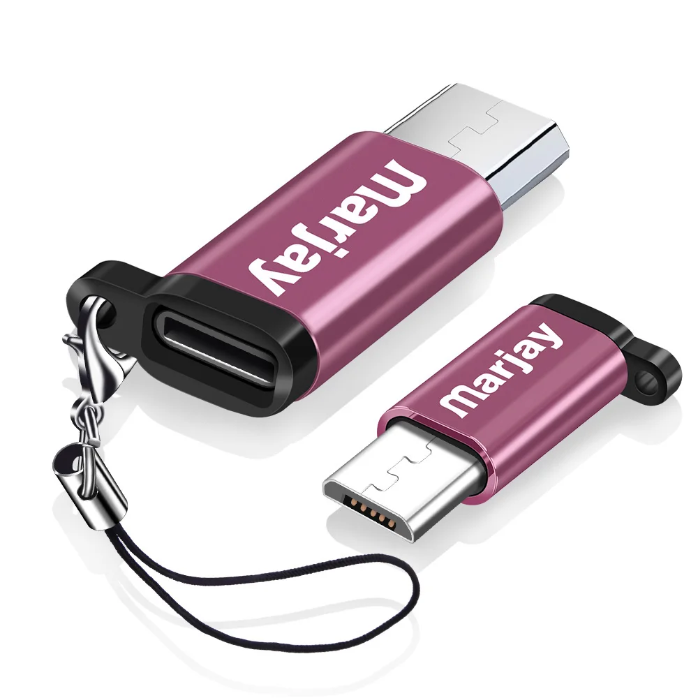 Rose red Micro USB Кабель-адаптер Micro USB мужчина к Тип-C Женский конвертер USB кабель для передачи данных OTG адаптер для huawei Mate20 X Pro P20 samsung S9 S8 - Цвет: Rose red