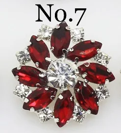 No.7 Dark red LKERAN 28 мм 1 шт. модные стразы кристаллы пуговицы цветок хвостовик Кнопка DIY серебро Металл Швейные декоративные аксессуары для одежды - Цвет: No.7 Dark red
