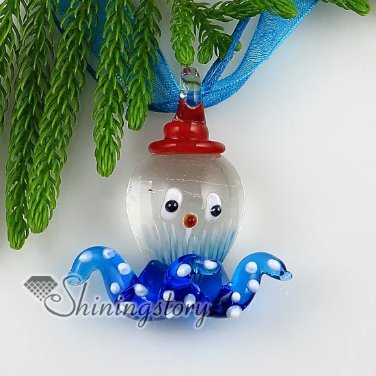 Осьминог с цветами внутри Itailian бусины из муранского стекла ожерелья подвески