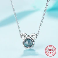 925 sterling silver twelve animal necklace female 100 languages i love you projection clavicle chain