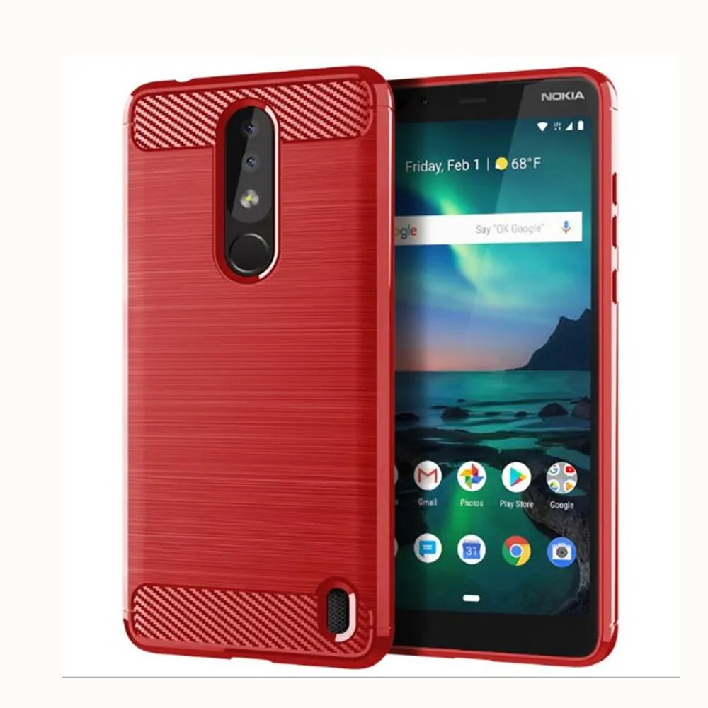 Чехол из углеродного волокна для Nokia 3 1 Plus резиновые силиконовые чехлы телефонов
