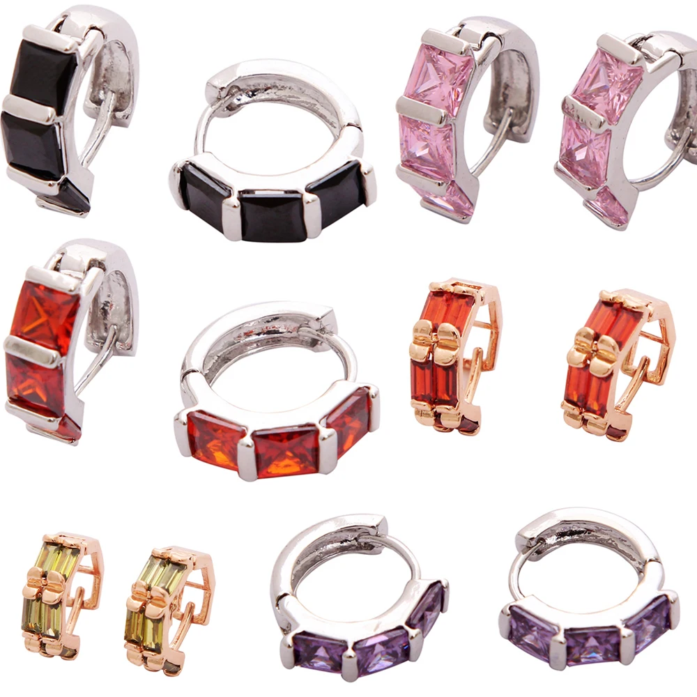 Женские гипоаллергенные серьги клипсы с фианитом модные для вечеринок