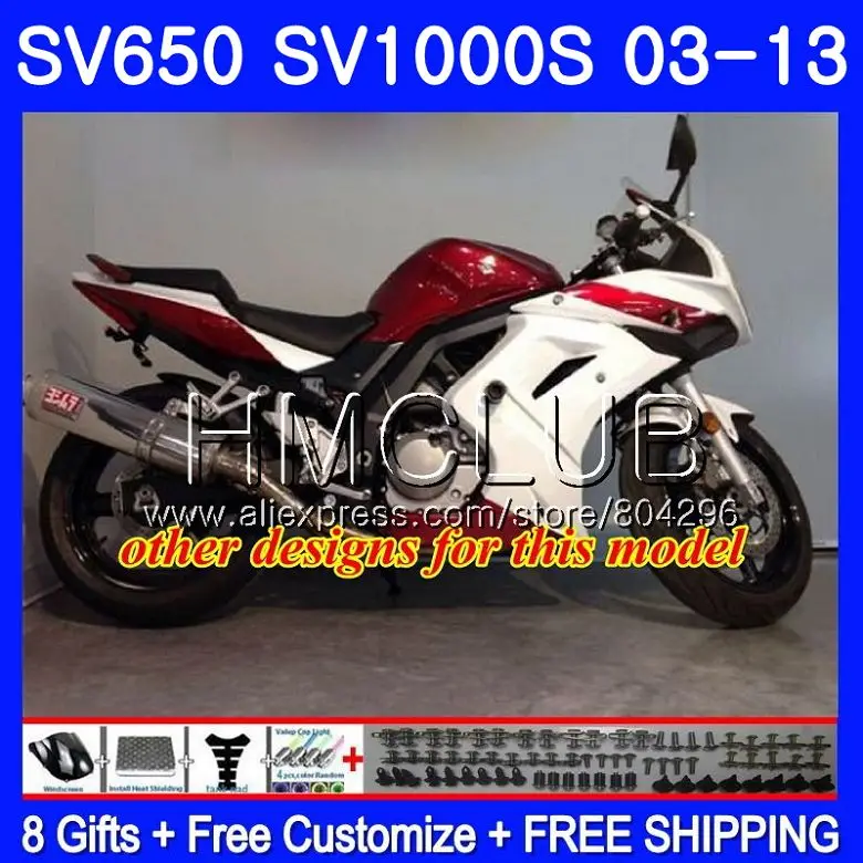 Обтекатель для SUZUKI SV1000S SV650S 03 04 05 06 07 08 28HM.0 SV650 1000 S SV 650S 2003 2004 2005 2006 2007 2008 винно
