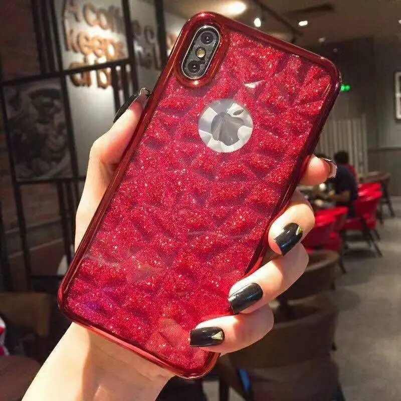 Блестящий Мягкий чехол из ТПУ с алмазным рисунком для iPhone 6 6S 7 8 Plus телефона XS MAX XR X