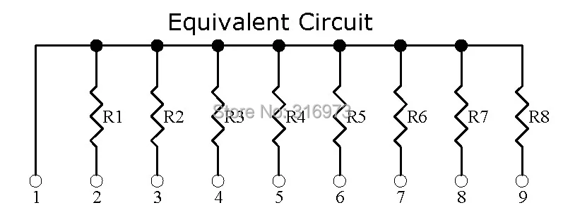 (200 шт./лот) сетевой резистор с толстой пленкой 10 кОм собранный SIP 9.|array resistor|10k ohmnetwork