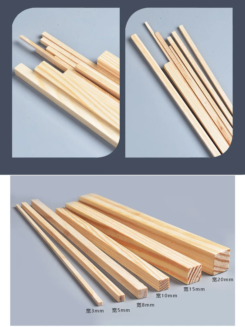 5 шт./компл. сосновая квадратная полоса для DIY лабораторного песочного стола