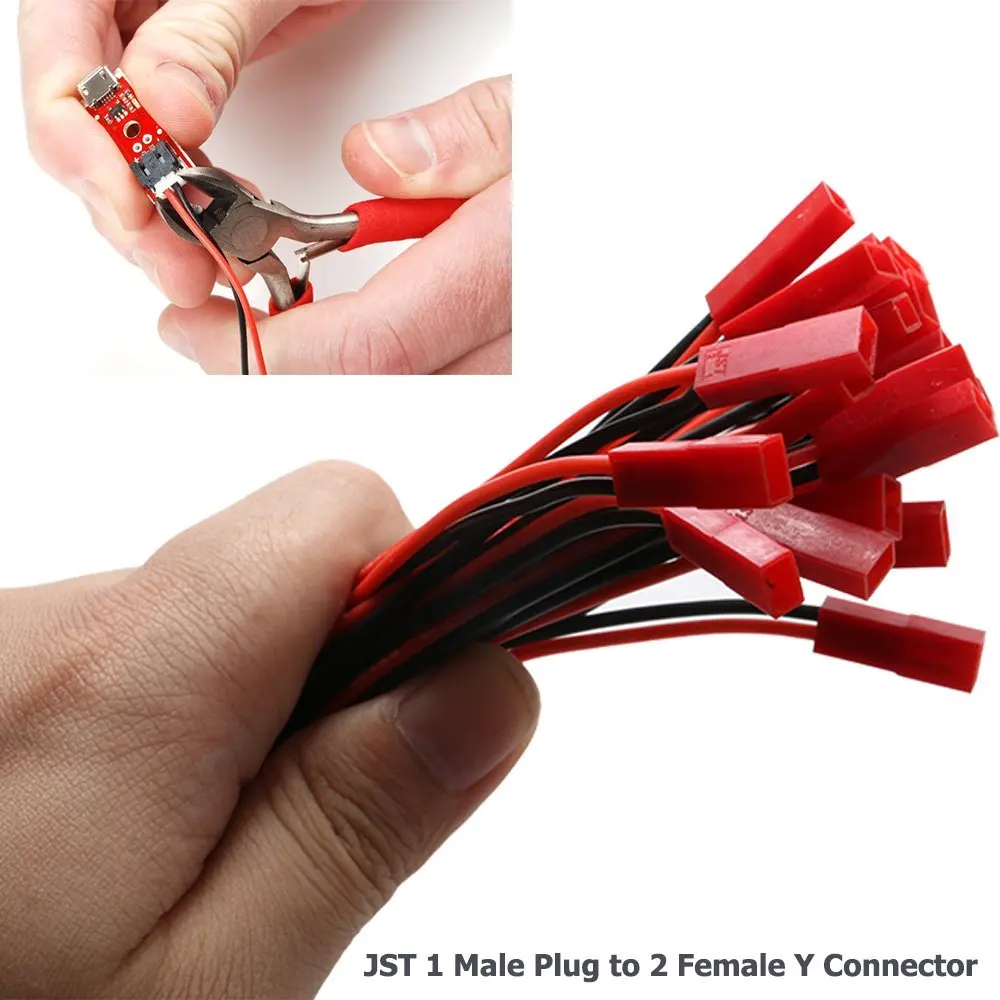 Сплиттер EBOYU(TM) разветвитель JST с разъемом типа Папа 2 10 шт. 18 см|jst plug|jst cablejst connector plug