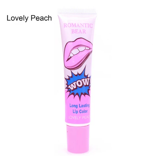 Lovely Peach Отшелушивающий блеск для губ, 5 цветов, румяна, стойкий водонепроницаемый блеск для губ, Матовый тинт для губ, макияж, роза, сексуальный красный, стойкий к поцелуям, краска для губ, телесный - Цвет: Lovely Peach