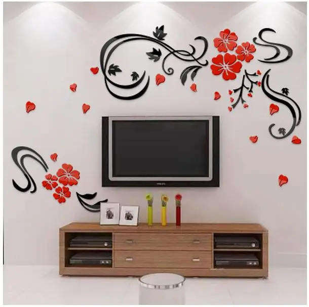 Лоза 3 d акриловая Хрустальная твердая стена к гостиной ТВ установка стены