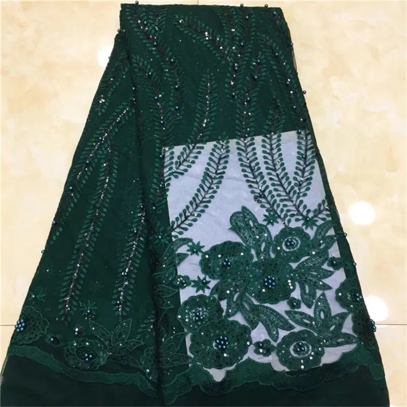 Африканская кружевная ткань 2019 белая с блестками 5 ярдов высокое качество