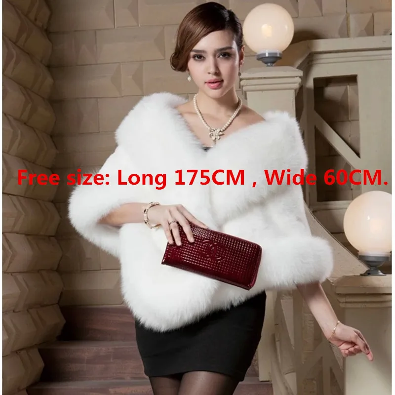 Женская накидка из искусственного меха с рукавом летучая мышь кроличьего