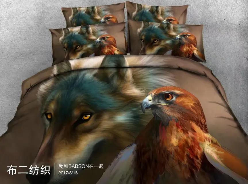 

Fashion Wolves, elk, dinosaurs 3D bedding Set for bed Duvet Cover set twin full queen king size bed set printed sheet bed