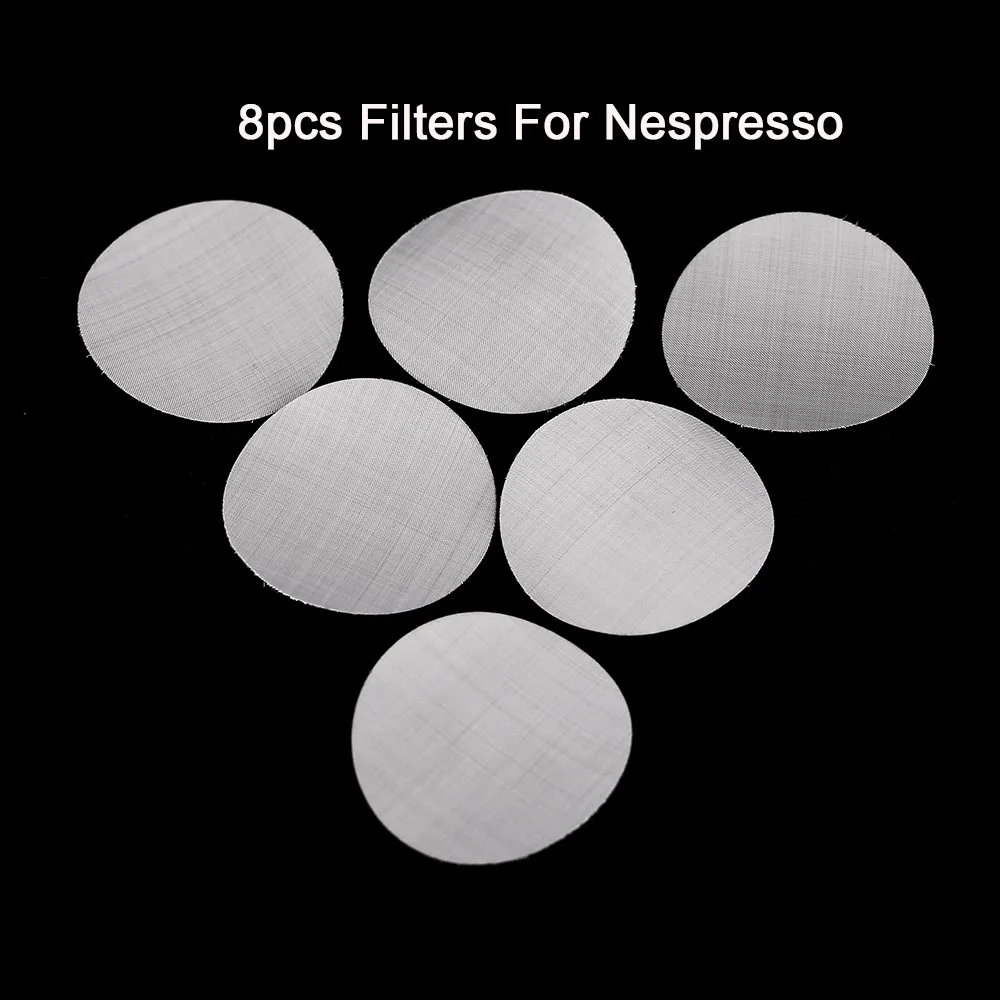 8PCS Filters 8 шт. фильтр сетка 15 шт. силиконовые уплотнительное кольцо Сменное кольцо Совместимо с Nespresso из нержавеющей стали многоразовые капсулы для кофе - Цвет: 8PCS Filters
