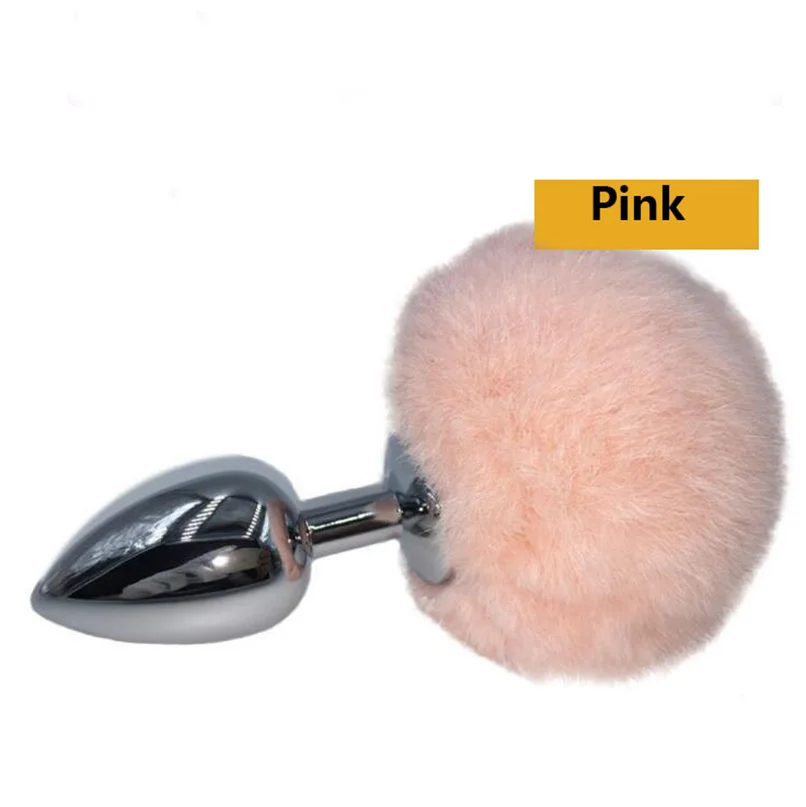 Small Size 7*2.8cm Stainless Steel Metal Sexy Rabbit Tail Anal Plug Bunny Pompon Butt Unisex Sex Products Toy for Women | Красота и