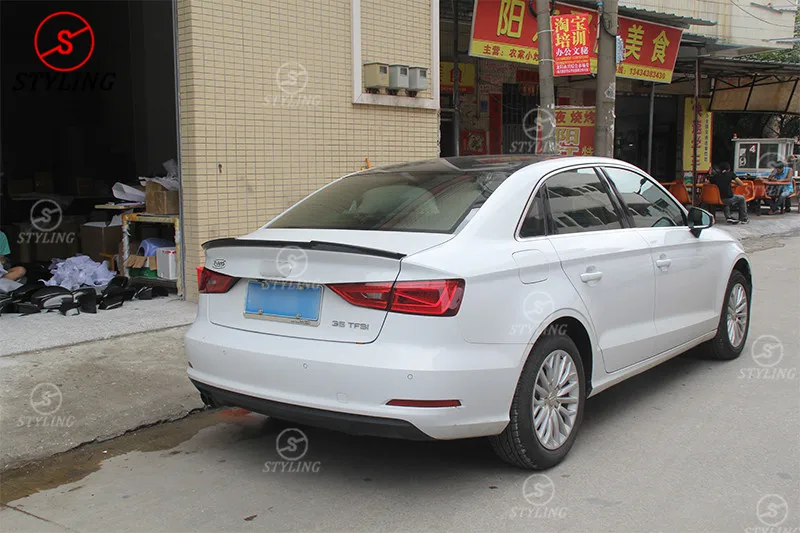 A3 8V спойлер из углеволокна крыло V стиль для Audi S3 8V Седан задний бампер багажник спойлер