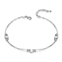 fast shipping sweet heart anklet for women simple silver type ladies silver best jewelry gift new tide
