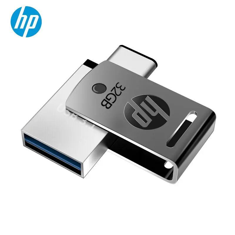Новый флешка hp USB C флэш накопитель 16 GB OTG Pendrive 32 64 x 5000 m металла Memory Stick подарок USB3.1