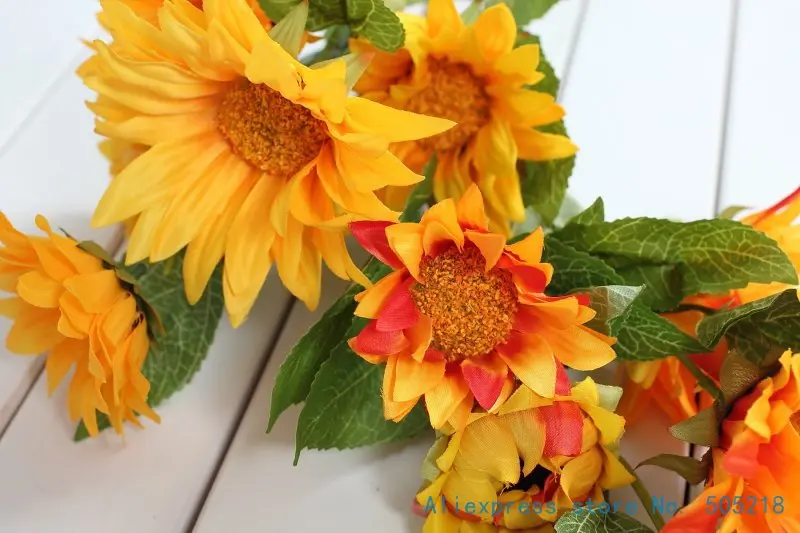 1 шт. искусственный букет подсолнуха шелковые цветы вечерние украшения для дома