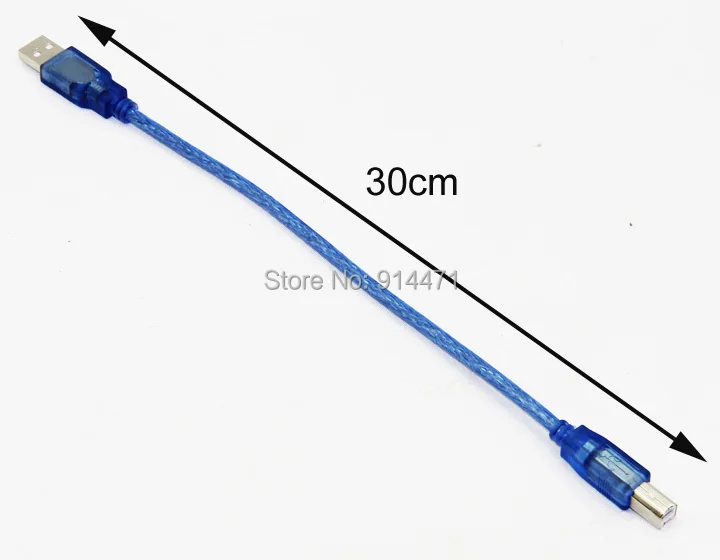 Bochara USB 2,0 кабель для принтера тип A папа-Тип B папа двойное экранирование(фольга+ Плетеный) Высокая скорость 30 см 50 см 100 см