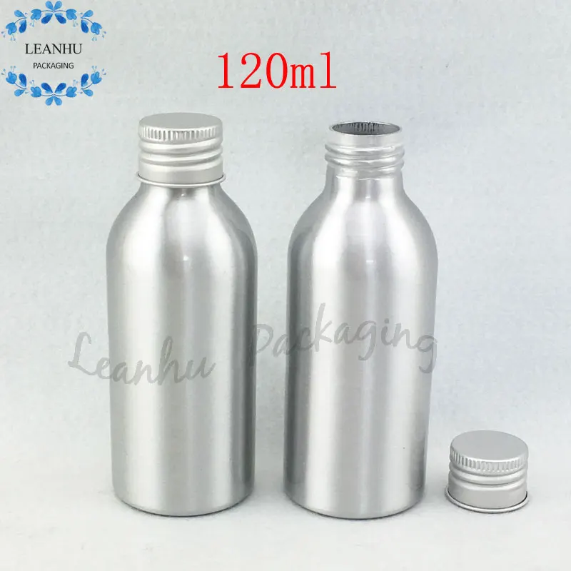 

Пустые алюминиевые бутылки с закручивающейся крышкой, серебристый металлический контейнер для хранения косметики 120 мл, многоразовый конт...