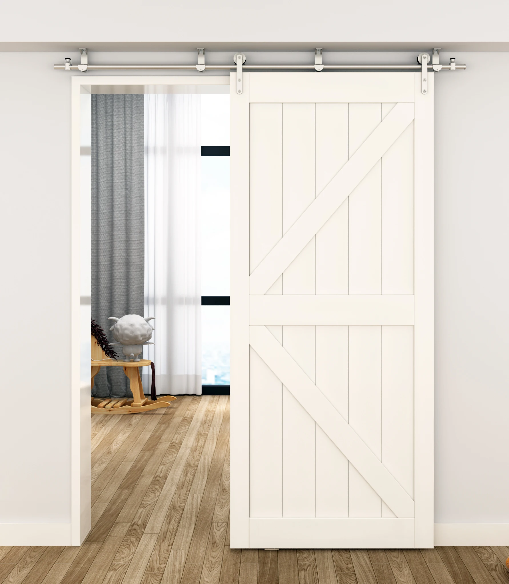 DIYHD 5FT-8FT Потолочная люстра из нержавеющей стали крепление двери сарая оборудования круглая трубка