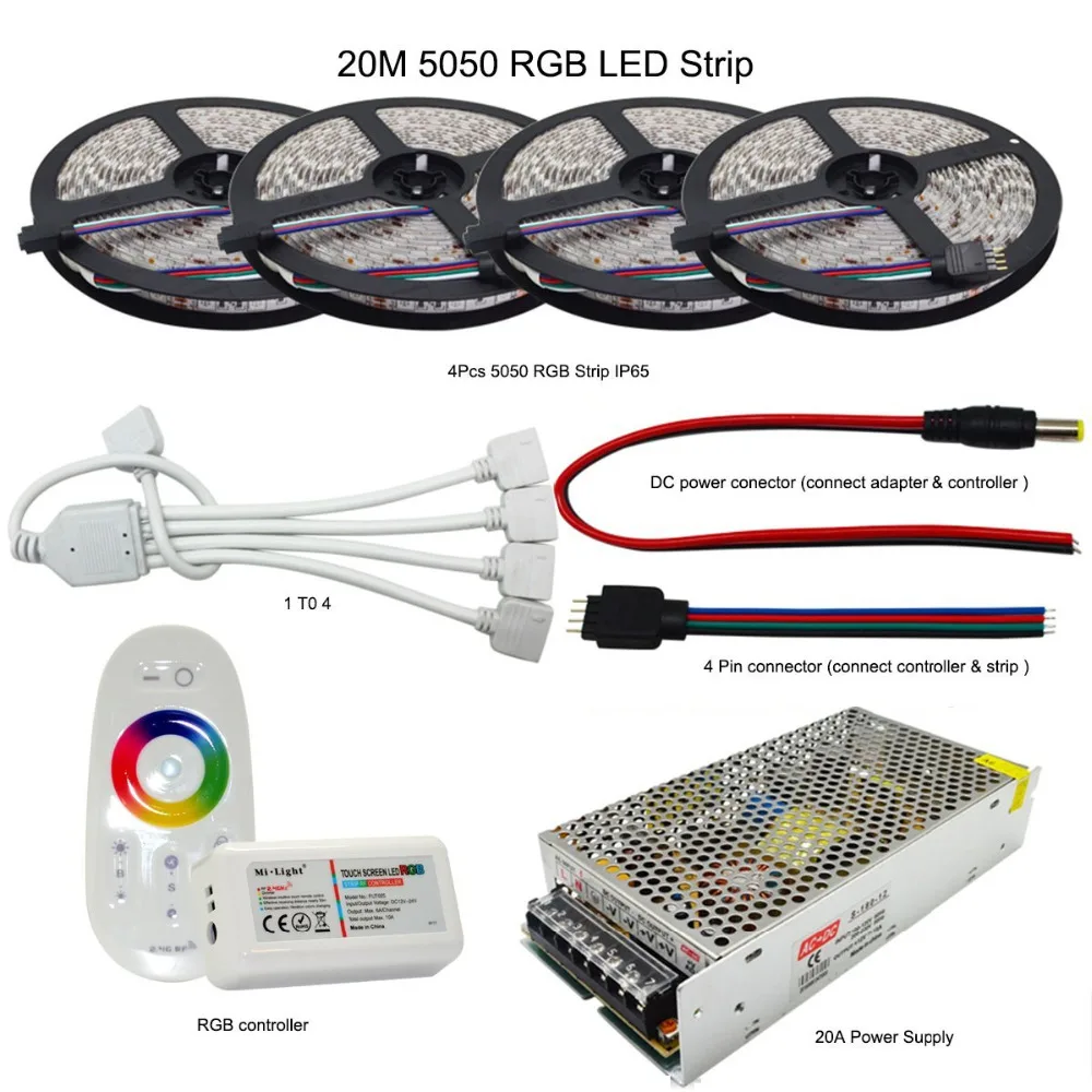 Комплект RGB светодиодной ленты 5050 SMD светильник постоянного тока 12 В 60