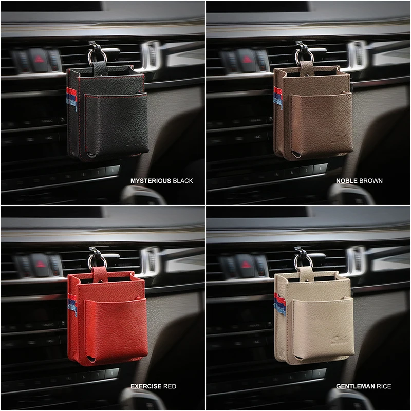 Car Outlet Air Vent Storage Box phone Cowhide Hanging Mobile Phone Holder Bag Automobile 4 Color | Автомобили и мотоциклы