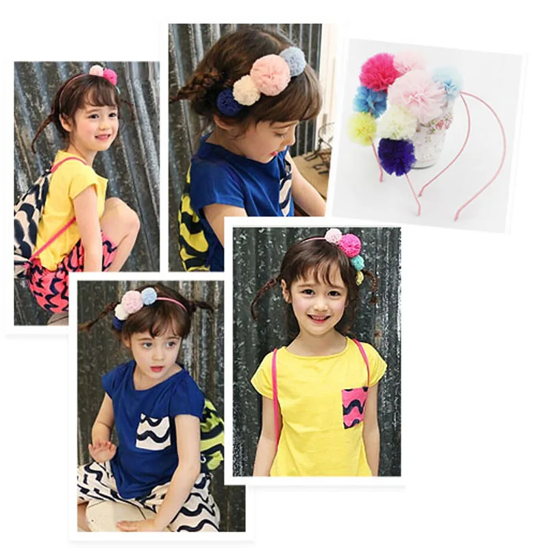 Multi-color Gauze Ball Headband Beautiful Tulle Hairband Girl Mesh Summer Head Wear Fresh Pretty Classic Children Hair Accessory |